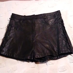 Vanguard Vtg. Leather ⚜️ Shorts/Lace Detail Design Sides 8 Fully Lined ⚜️👑⚜️